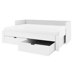 KONDELA Zložljiva postelja s prostorom za shranjevanje Antony 90x200 cm - bela