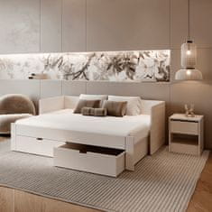 KONDELA Zložljiva postelja s prostorom za shranjevanje Antony 90x200 cm - bela