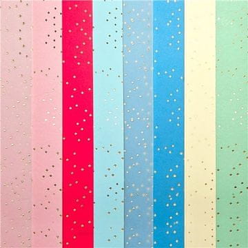 Kreativni papir A4 - bleščeče pike, mešanica barv, 15 kosov