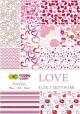 Happy Color Beležnica z vzorčastimi papirji A4 - Love 80 g