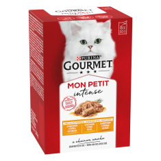 Gourmet Mon Petit mokra hrana za mačke, piščanec, raca in puran