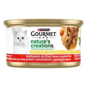  Gourmet Nature's Creations mokra hrana za mačke, govedina z grahom in korenjem