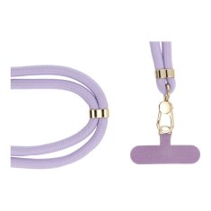 OEM Vrvica za telefon, trak za telefon - SWING (8 mm) z nastavljivo dolžino / dolžina vrvice 165 cm (največ 82,5 cm v zanki) / za roko ali vrat - vijolična