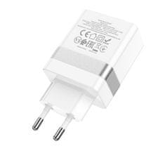 Hoco Hoco USB A + USB C QC3.0 PD 3A 30W N21 bela napajalna polnilnica za mobilne telefone