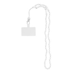 OEM Vrvica za telefon, obesek za telefon - CRYSTAL DIAMON / dolžina vrvice 74 cm (37 cm v zanki) / za vrat - bela