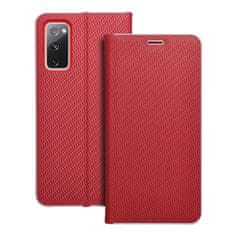 OEM LUNA Book Carbon torbica za SAMSUNG S20 FE / S20 FE 5G rdeča