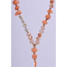 OEM Vrvica za telefon, obesek za telefon - LOVE / dolžina vrvice 44 cm (22 cm v zanki) / za zapestje - oranžna