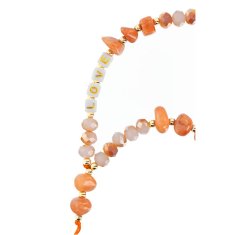 OEM Vrvica za telefon, obesek za telefon - LOVE / dolžina vrvice 44 cm (22 cm v zanki) / za zapestje - oranžna