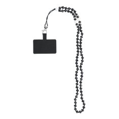 OEM Vrvica za telefon, obesek za telefon - CRYSTAL DIAMON / dolžina vrvice 74 cm (37 cm v zanki) / za vrat - črna