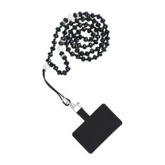 OEM Vrvica za telefon, obesek za telefon - CRYSTAL DIAMON / dolžina vrvice 74 cm (37 cm v zanki) / za vrat - črna