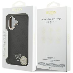 Guess GUESS ovitek za IPHONE 17, združljiv z MagSafe GUHMP17SP4TSRCMK (PU 4G z logotipom trikotnika SL) črn