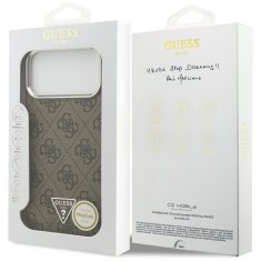Guess GUESS ovitek za iPhone 17 Pro Max, združljiv z MagSafe GUHMP17XP4TSRCMW (PU 4G z logotipom trikotnika SL) rjav