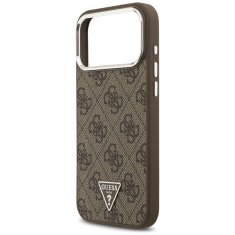 Guess GUESS ovitek za iPhone 17 Pro Max, združljiv z MagSafe GUHMP17XP4TSRCMW (PU 4G z logotipom trikotnika SL) rjav