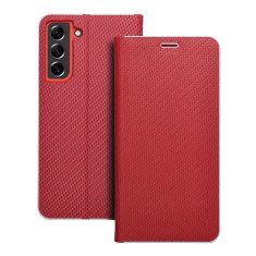 OEM LUNA Book Carbon torbica za SAMSUNG S21 FE rdeča