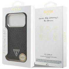 Guess GUESS ovitek za iPhone 17 Pro, združljiv z MagSafe GUHMP17LP4TSRCMK (PU 4G z logotipom trikotnika SL) črn