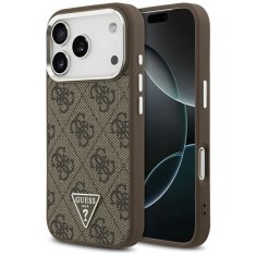 Guess GUESS ovitek za iPhone 17 Pro, združljiv z MagSafe GUHMP17LP4TSRCMW (PU 4G z logotipom trikotnika SL) rjav