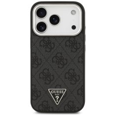 Guess GUESS ovitek za iPhone 17 Pro, združljiv z MagSafe GUHMP17LP4TSRCMK (PU 4G z logotipom trikotnika SL) črn