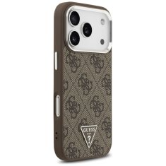 Guess GUESS ovitek za iPhone 17 Pro, združljiv z MagSafe GUHMP17LP4TSRCMW (PU 4G z logotipom trikotnika SL) rjav