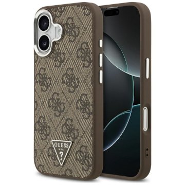 Guess GUESS etui za IPHONE 17, združljiv z MagSafe GUHMP17SP4TSRCMW (PU 4G z logotipom trikotnika SL) rjav