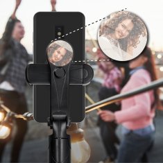 OEM Selfie palica z brezžičnim daljinskim upravljalnikom, stativ z ogledalom, SSTR-11, črna