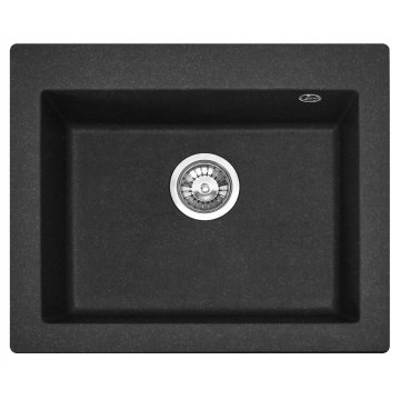 REA West XL granitni umivalnik črne barve dots