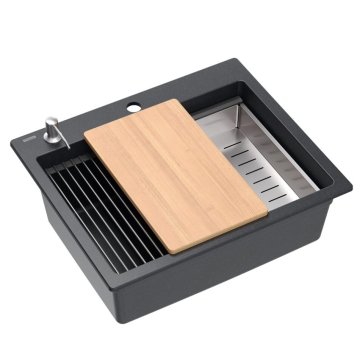 QUADRON granitni umivalnik KURT 110 WORKSTATION Black Dotted