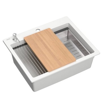 QUADRON granitni umivalnik KURT 110 WORKSTATION White