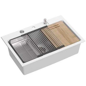 QUADRON granitni umivalnik MARC 110 WORKSTATION White