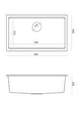 QUADRON granitni umivalnik Logan 110 Grey Metallic