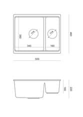 QUADRON granitni umivalnik Logan 150 White