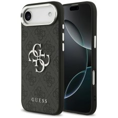 Guess GUESS ovitek za IPHONE 17 Air GUHCP17MP4G4SMCK (4G PU usnjeni ovitek z velikim 4G in klasičnim logotipom ter srebrnim kovinskim okvirjem kamere) črn