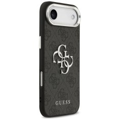 Guess GUESS ovitek za IPHONE 17 Air GUHCP17MP4G4SMCK (4G PU usnjeni ovitek z velikim 4G in klasičnim logotipom ter srebrnim kovinskim okvirjem kamere) črn
