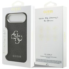 Guess GUESS ovitek za IPHONE 17 Air GUHCP17MP4G4SMCK (4G PU usnjeni ovitek z velikim 4G in klasičnim logotipom ter srebrnim kovinskim okvirjem kamere) črn
