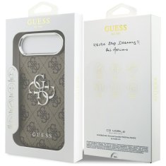 Guess GUESS ovitek za IPHONE 17 Air GUHCP17MP4G4SMCW (4G PU usnjeni ovitek z velikim 4G in klasičnim logotipom ter srebrnim kovinskim okvirjem kamere) rjav