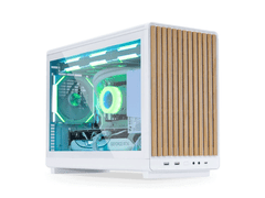 Lian Li Računalniško ohišje DAN Cases A3 Wood, kaljeno steklo, Micro-ATX, belo