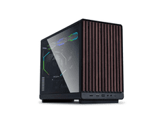 Lian Li Računalniško ohišje DAN Cases A3 Wood, kaljeno steklo, Micro-ATX, črno