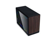 Lian Li Računalniško ohišje DAN Cases A3 Wood, kaljeno steklo, Micro-ATX, črno