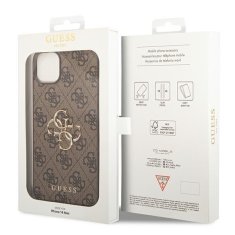 Guess GUESS ovitek za IPHONE 13 / 14 / 15 GUHCP14S4GMGBR (4G Big Metal Logo) rjava