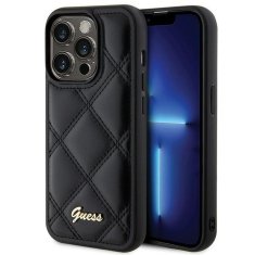 Guess GUESS ovitek za IPHONE 15 Pro Max GUHCP15XPSQSQSK (Quilted Metal Logo) črn