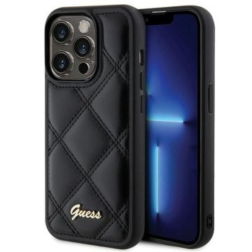 Guess GUESS ovitek za IPHONE 15 Pro Max GUHCP15XPSQSQSK (Quilted Metal Logo) črn