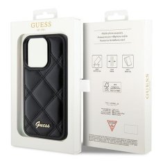 Guess GUESS ovitek za IPHONE 15 Pro Max GUHCP15XPSQSQSK (Quilted Metal Logo) črn