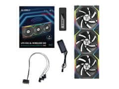 Lian Li Ventilator za ohišje UNI FAN SL Wireless 120 Reverse Blade ARGB PWM 120mm, 3 Pack + Kontroler, črn