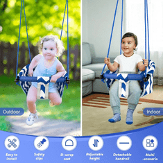 Smania Viseča otroška gugalnica z napenjalno palico SwingJoy | Prenosna otroška gugalnica | Notranja gugalnica za otroke