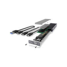 IcyBox IB-1817MC-C31 USB-C 3.1 ohišje za M.2 NVMe in SATA SSD ter zaščito pred pisanjem