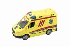 Teddies Ambulanca plastični avto 20cm na vztrajnik na baterijo z zvokom z lučjo