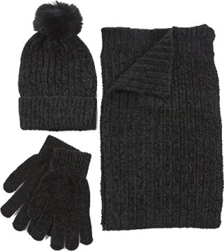 Verde Ženski komplet - kapa, šal in rokavice 06-1287 Črna