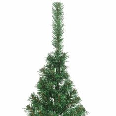 Vidaxl Umetna predhodno osvetljena božična jelka Zelena 240 cm PVC