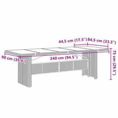 Vidaxl Komplet za jedilnico v vrtu 11 pcs Črna Poly ratan
