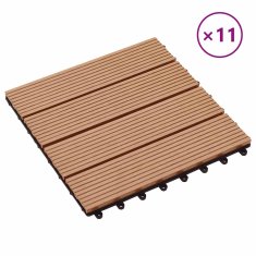 Vidaxl Talne plošče 11 kosov WPC 30x30 cm 1 m² barva tikovine