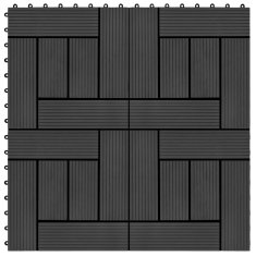 Vidaxl Talne plošče 11 kosov WPC 30x30 cm 1 m² črne